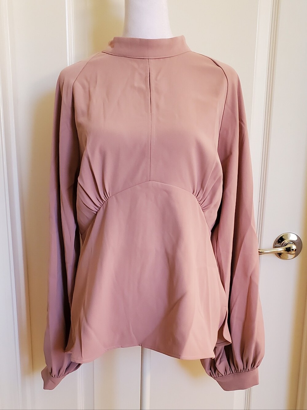 Gracia Mauve-Pink Balloon Sleeve Blouse